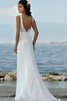 Abito da Sposa Semplice Romantico con Perline V-Scollo Elegante Tubino - 2