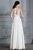 Abito da Sposa A Terra Senza Maniche Principessa in Chiffon Naturale - 2