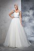 Abito da Sposa Lusso con Increspato Ball Gown Alta Vita Senza Maniche - 3