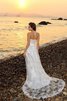 Abito da Sposa Vintage a Spiaggia con Nastro Lunghi A-Line - 2