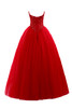 Abito da Sposa a Sala Mezza Coperta con Perline in Tulle particolare Fancy Ball Gown - 6