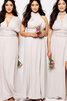 Ärmelloses vorne geschlitztes A-Line bodenlanges Brautjungfernkleid aus Chiffon - 4