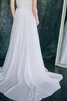 Abito da Sposa Senza Maniche Semplice Tondo A-Line Spazzola Treno in Chiffon - 4