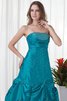 Perlenbesetztes trägerlos gerüschtes Quinceanera Kleid mit Pick-Ups - 6