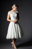 Robe de mariée plissé delicat moderne appliques au niveau de cou - 1