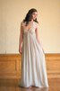 Abito da Sposa Lungo V-Scollo Schiena Nuda con Increspato con Applique A-Line - 2