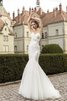 Abito da Sposa Cuore con Applique A Terra con Fiore Senza Maniche in Tulle - 1