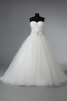 Duchesse-Linie Herz-Ausschnitt gerüschtes luxus einfaches bodenlanges Brautkleid - 1