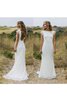 Robe de mariée classique simple romantique de traîne courte avec manche épeules enveloppants - 4