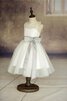 Abito da Cerimonia Bambini con Piega Ball Gown con Fiocco in pizzo Alla Caviglia in Tulle - 1