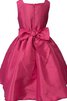 Abito da Cerimonia Bambini in Taffeta Cerniera A-Line largo Senza Maniche con Fiore - 2