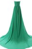 A linie Ärmelloses Sweep Zug Chiffon Brautjungfernkleid mit Plissierungen - 3