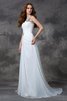 Abito da Sposa Lungo in Chiffon Formale Senza Maniche Spazzola Treno - 3