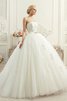 Abito da Sposa Lungo Spazzola Treno con Applique Naturale A Terra Ball Gown - 3