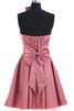 Robe demoiselle d'honneur bref avec lacets avec ruban en satin a-ligne - 3