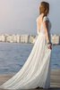 Robe de mariée a-ligne avec perle avec manche épeules enveloppants au bord de la mer dos nu - 3