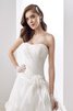 Abito da Sposa alta bassa Semplice in Chiffon con Cascata Volant Naturale senza strap - 3