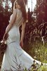 Abito da Sposa Senza Maniche con Perline A Terra in Pizzo Naturale in Tulle - 3