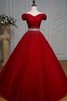 Natürliche Taile schulterfrei Duchesse-Linie Tüll Quinceanera Kleid aus Organza mit Bordüre - 1