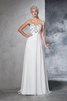 Robe de mariée luxueux avec sans manches v encolure de traîne courte en chiffon - 3