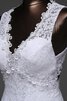 Abito da Sposa Allacciato Schiena Nuda in Pizzo Sirena Naturale Senza Maniche - 2