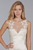 Abito da Sposa in pizzo Senza Maniche in Pizzo Shiena Sheer Tubino Naturale - 2