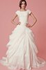 Abito da Sposa A-Line in Taffeta con Ricamo Quadrato moda con Increspature - 1