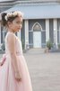 Abito da Cerimonia Bambini in pizzo con Fiocco Tondo con Piega in Tulle A-Line - 3