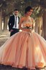 Abito da Ballo Naturale A Terra Senza Spalline con Perline Ball Gown - 1