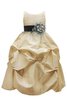 Abito da Cerimonia Bambini Impero A-Line con Fiore in Taffeta Ball Gown Senza Maniche - 1