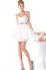 Robe de graduation romantique simple courte en satin en tulle - 1