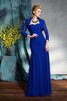 Plissiertes Ärmelloses Bodenlanges Brautmutterkleid aus Chiffon mit Drapierung - 1