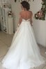 Abito da Sposa Vintage A-Line Spazzola Treno in Organza Elegante - 2