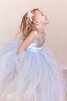 Abito da Cerimonia Bambini Ball Gown in Tulle con Nastro con Seghettato decorato Senza Maniche - 3