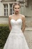 Robe de mariée naturel col en forme de cœur appliques cordon avec sans manches - 2