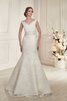 Robe de mariée v encolure avec perle manche nulle de sirène cordon - 2