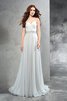 Robe de mariée longue vintage de col en cœur manche nulle de traîne courte - 5