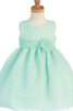 Abito da Cerimonia Bambini alta vita in Tulle mini Cerniera con Fiore Senza Maniche - 2