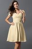 Robe demoiselle d'honneur bref naturel de princesse avec fleurs fermeutre eclair - 6