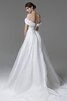 Robe de mariée sexy a-ligne jusqu'au sol ruché de traîne courte - 2