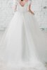 Abito da Sposa con Perline in Tulle Cerniera lusso A-Line Spazzola Treno - 5