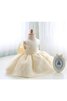 Abito da Cerimonia Bambini mini Ball Gown con Increspato in Organza al ginocchio alta vita - 1