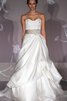 Sweep Zug rückenfreies natürliche Taile Organza sexy Brautkleid mit Bordüre - 4