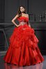 Abito Quinceanera Convenzionale con Increspature A Terra Ball Gown Naturale - 1