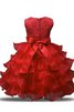 Abito da Cerimonia Bambini con Increspature A Terra Tondo Senza Maniche Ball Gown - 2