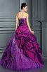 Abito Quinceanera Convenzionale Allacciato Ball Gown in Taffeta con Applique - 2