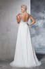 Robe de mariée luxueux avec sans manches v encolure de traîne courte en chiffon - 2