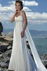 Abito da Sposa in Chiffon A-Line a riva con Perline alta vita Conotta - 1