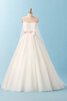 Abito da Sposa Cuore Spazzola Treno Ball Gown Lungo con Festone Senza Maniche - 1