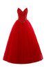 Abito da Sposa a Sala Mezza Coperta con Perline in Tulle particolare Fancy Ball Gown - 1